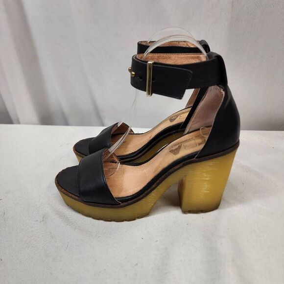 TBA To Be Announced Women's 7 Ankle-strap black Chunky Utility Thread Heel - Picture 4 of 9